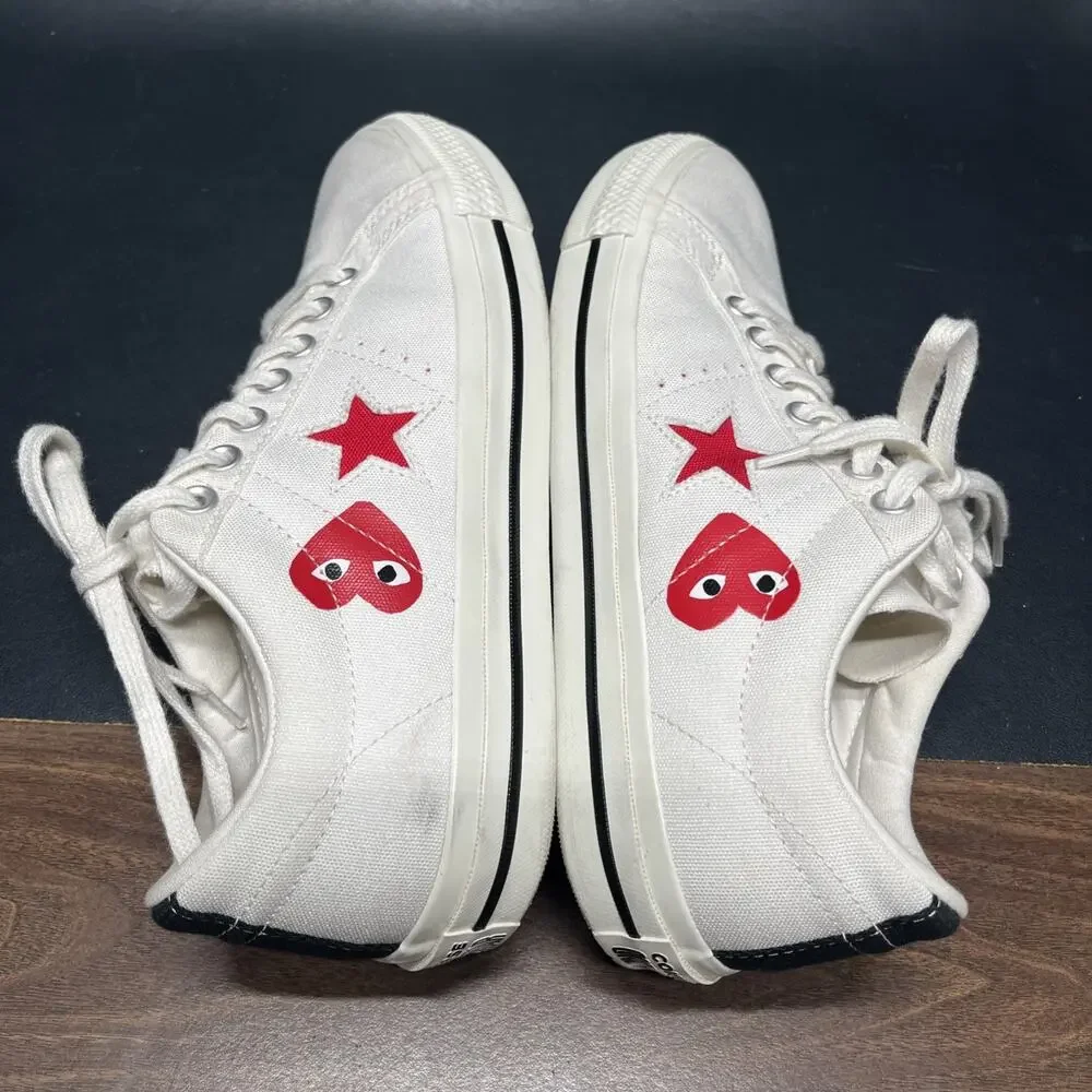 Converse Specialty Collab Comme des Garçons Play x Converse One Stars EUC Sz 10.